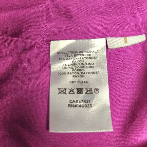 Loft Linen Blend Ruched Ruffle Tiered Pheasant Style Sleeveless Dress Sz SP - Picture 7 of 9